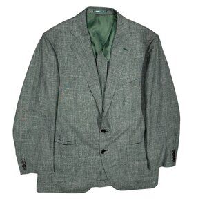 Harold Wool Silk Linen Blazer Unstructured Sport Coat Melange Grey Italy 42R